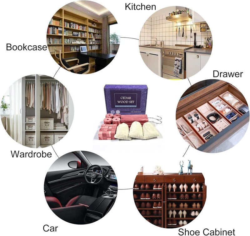 Cedar Space Cedar Blocks for Clothes Storage, 100% Aromatic Red Ceder Blocks, Cedar Planks, Cedar Accessories for Closets Storage, 72 Pcs - Image 2